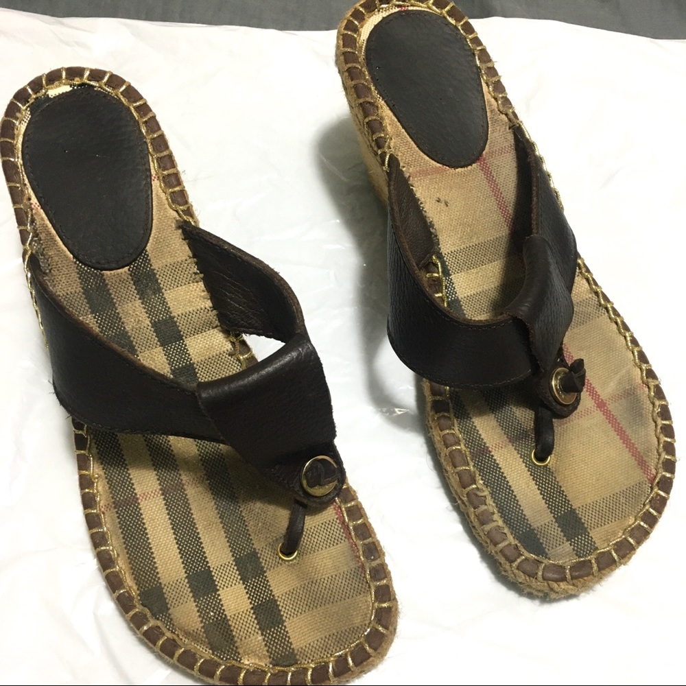 Burberry Wedge Espadrille Sandals